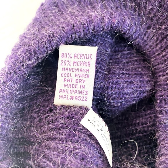 Fownes Purple Mohair Blend Knit Beret OS - Picture 6 of 6